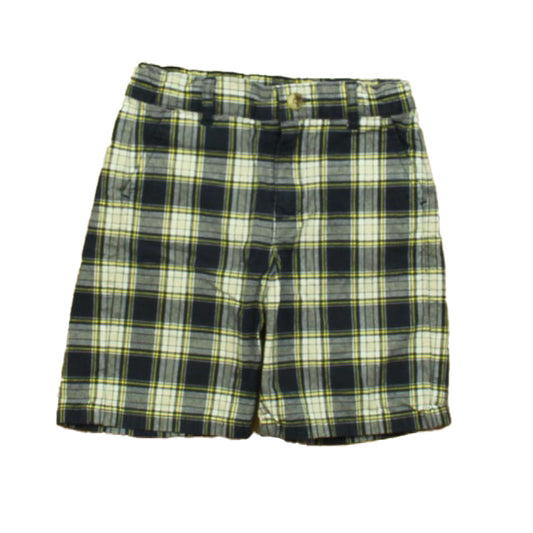 Janie and Jack Boys Navy | Yellow Plaid Shorts Size: 3T