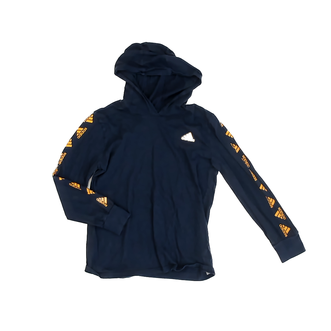 Adidas Boys Navy | Yellow Hoodie Size: M (10-12 Years) Navy | Yellow