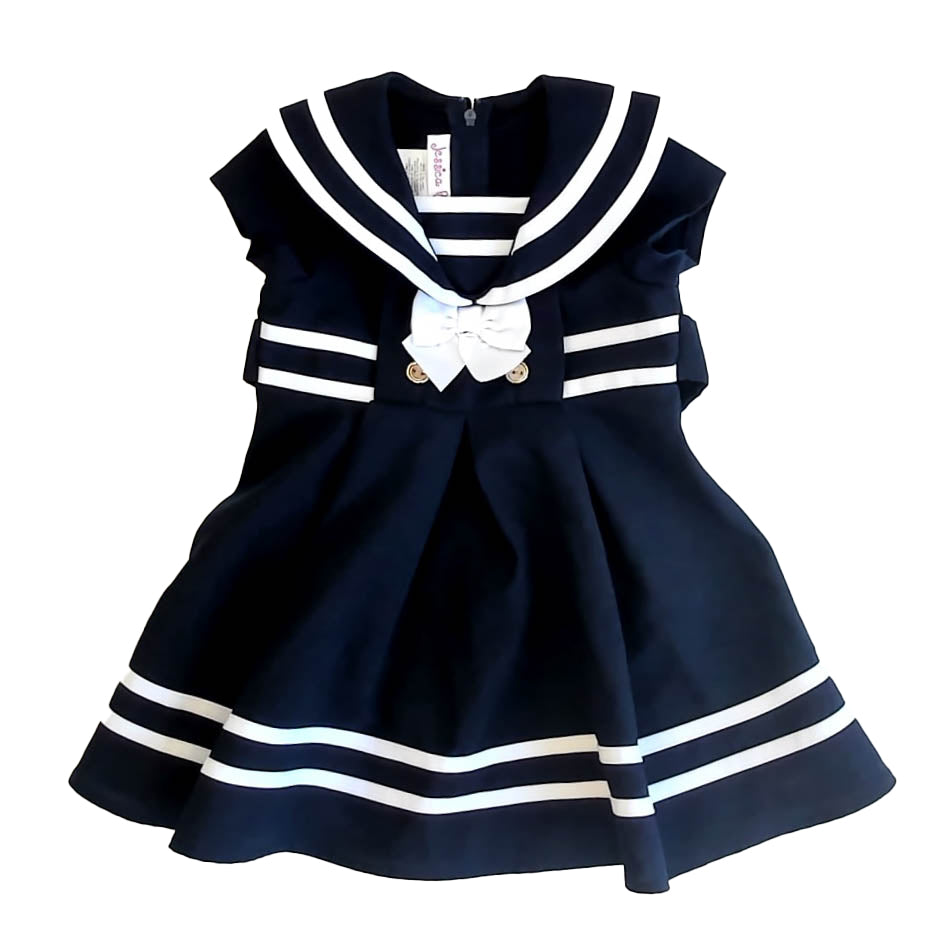 Jessica Ann Girls Navy Dress Size: 18 Months Navy