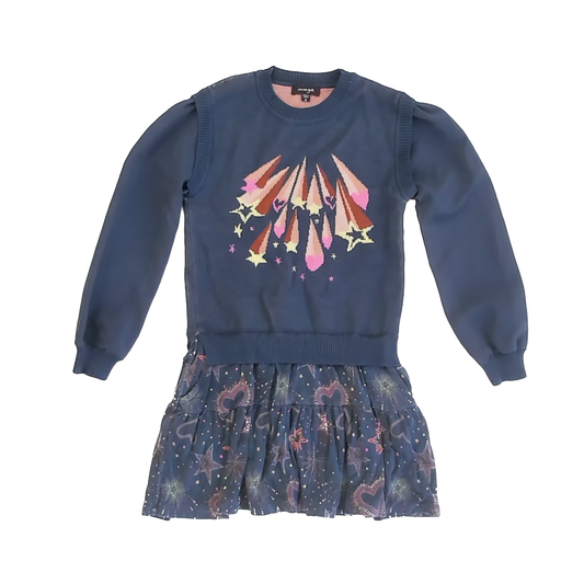 Imoga Girls Navy Dress Size: 8 Years Navy