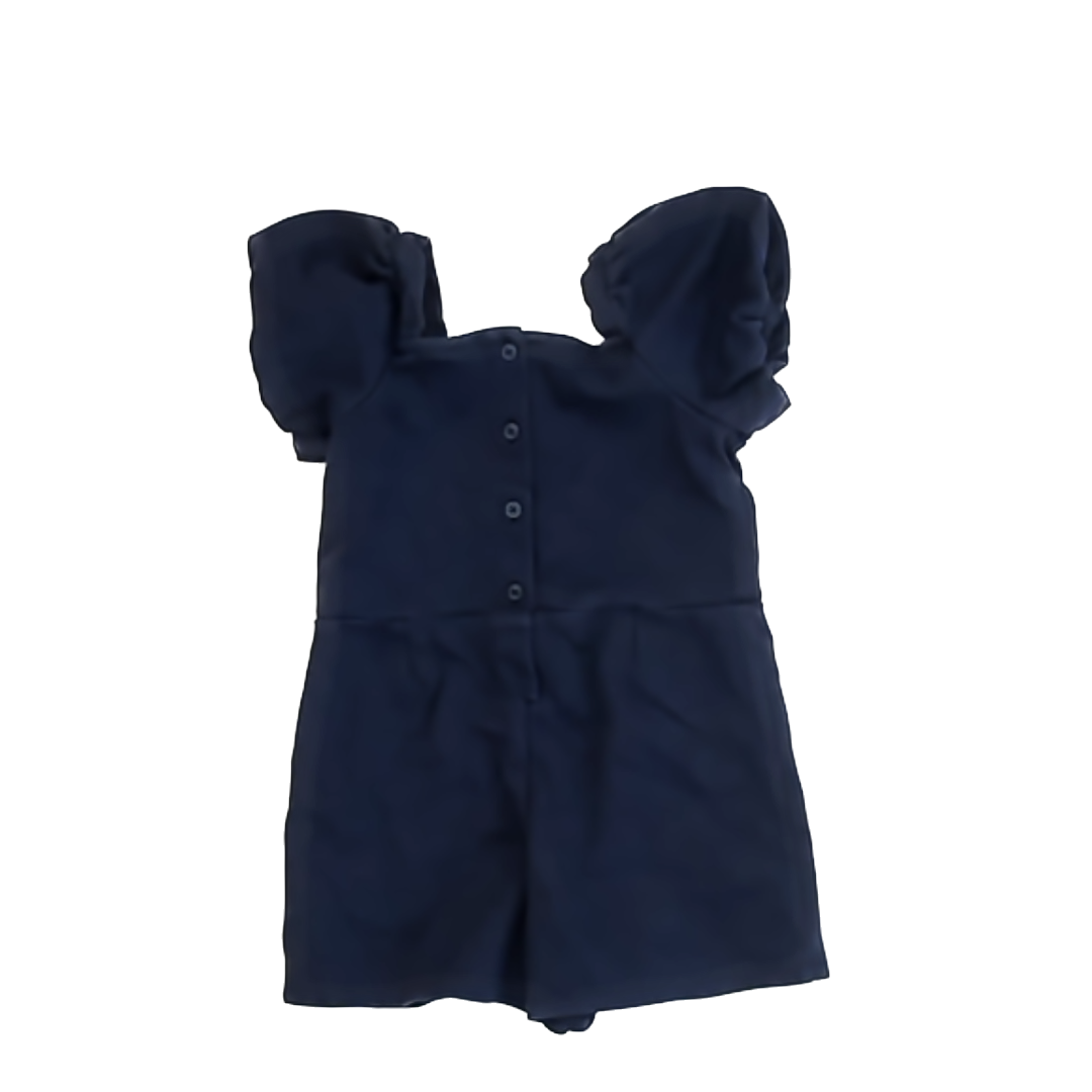 Janie and Jack Girls Navy Romper Size: 5T Navy