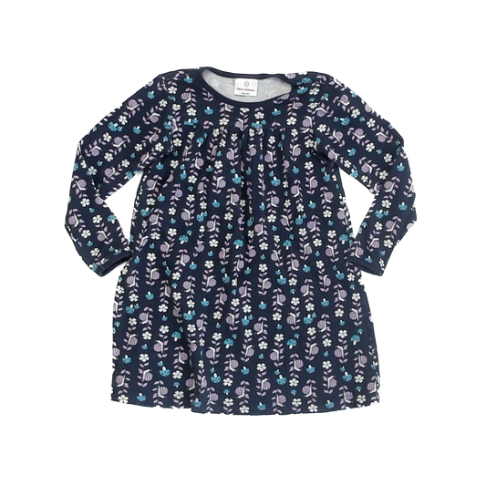 Hanna Andersson Girls Navy Dress Size: 6-7 Years Navy