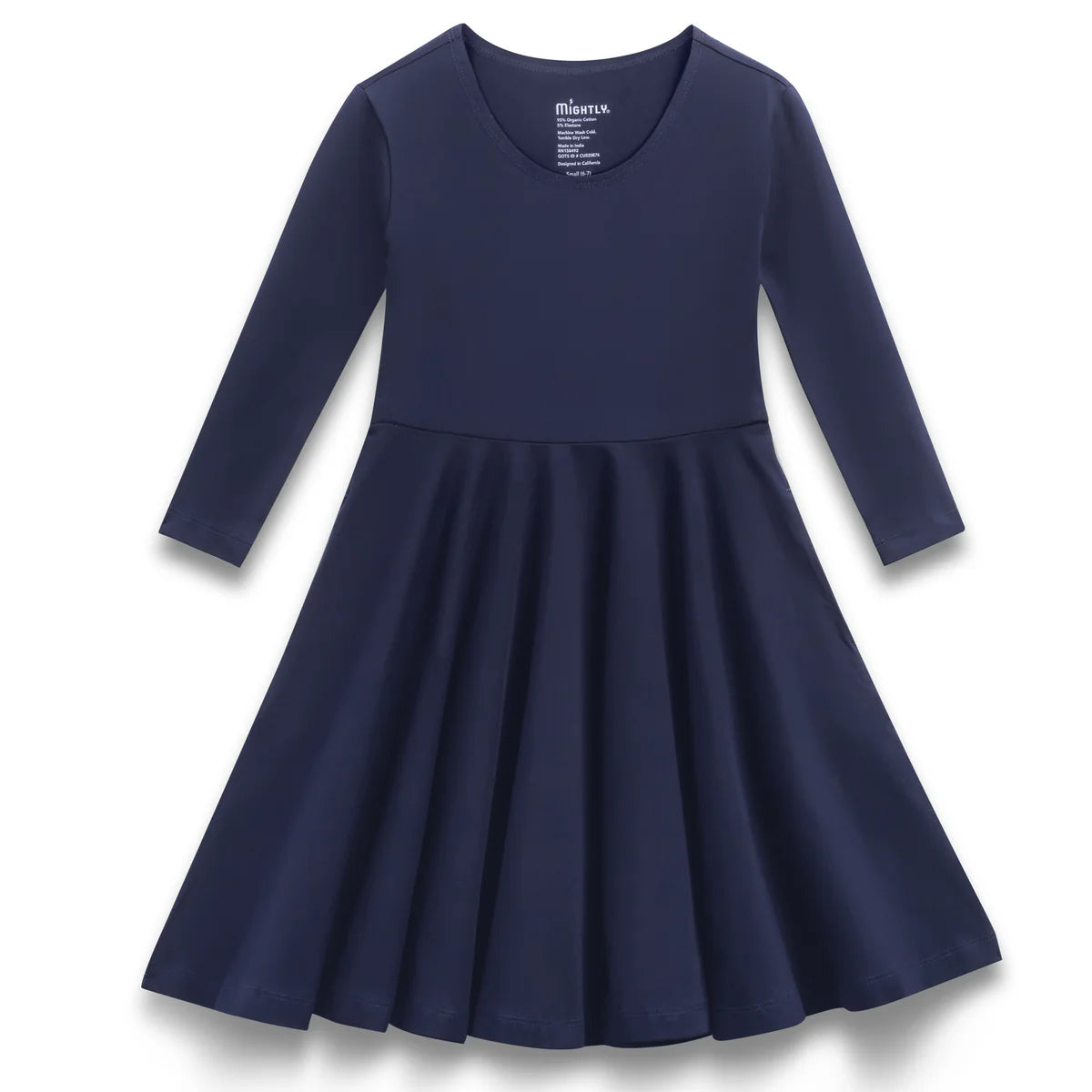 Mightly Girls Navy Dress Size: 6-14 Years