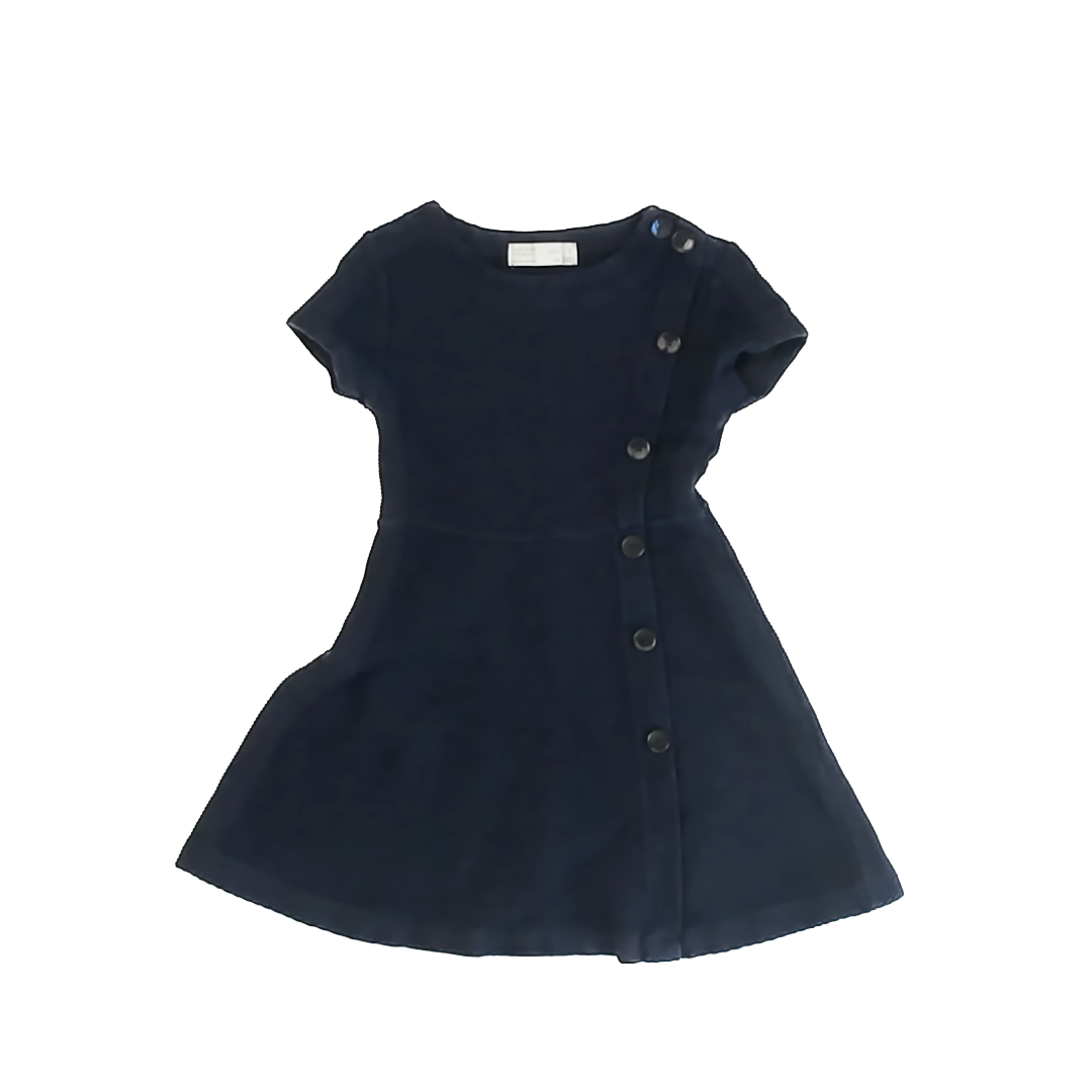 Zara Girls Navy Dress Size: 7 Years Navy
