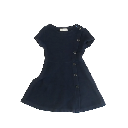 Zara Girls Navy Dress Size: 7 Years Navy