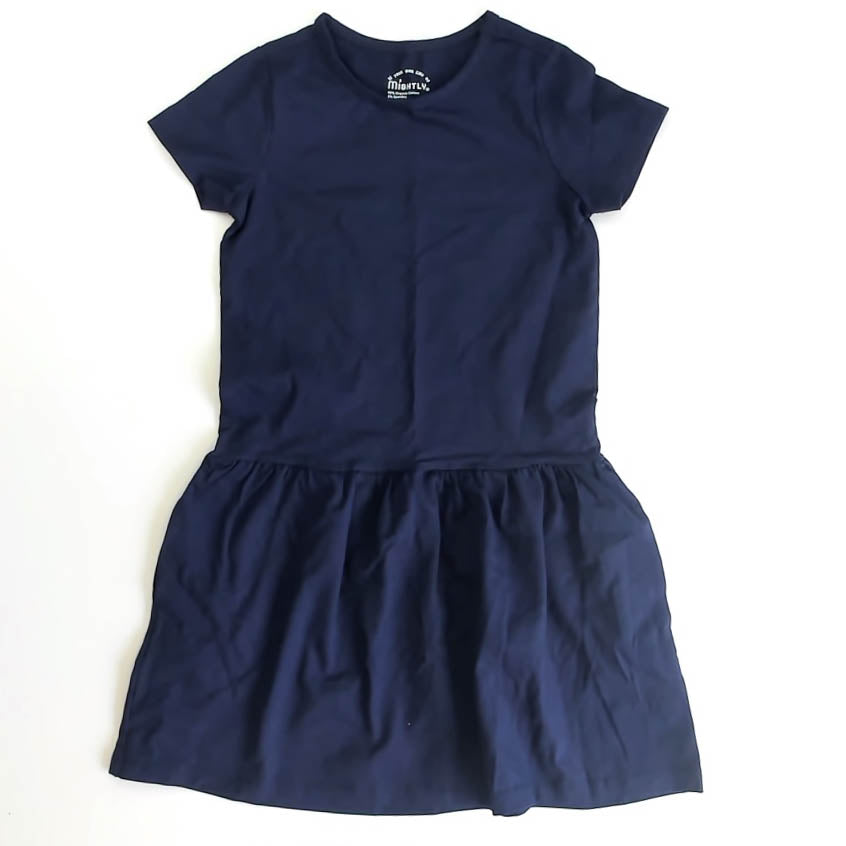 Mightly Girls Navy Dress Size: 6-14 Years Navy