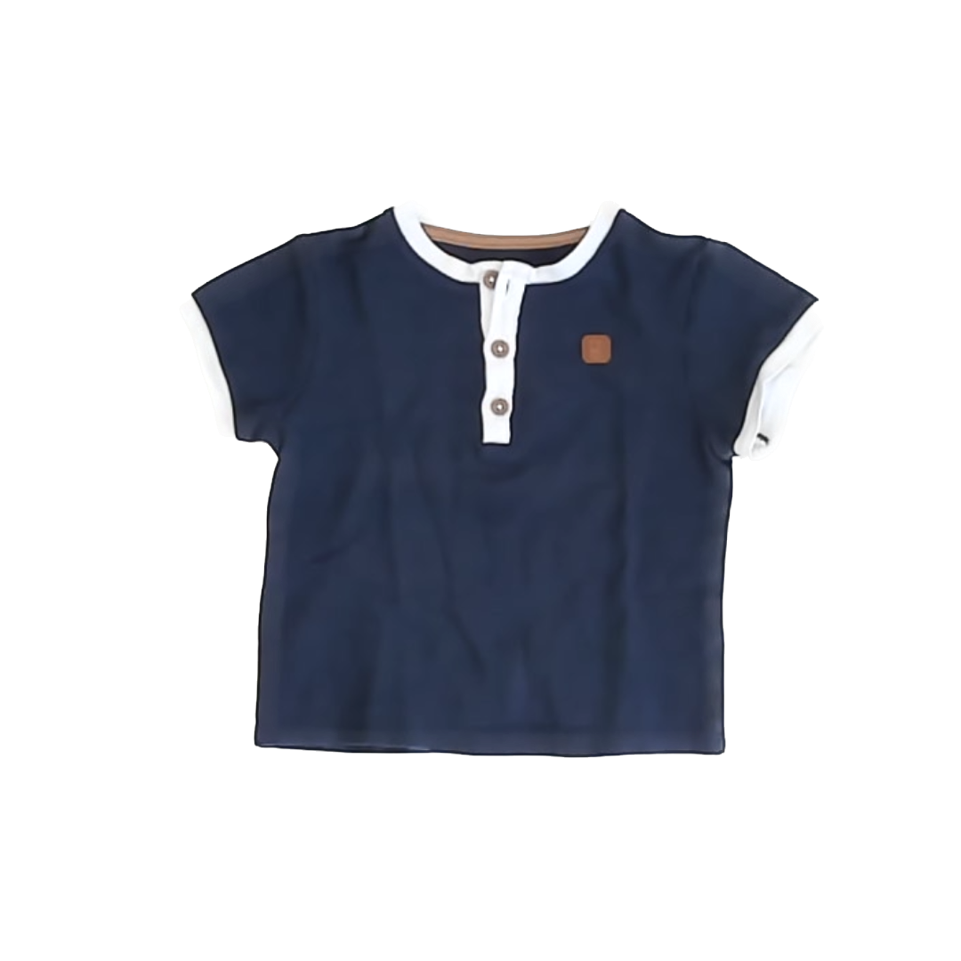 Obaibi Boys Navy Short Sleeve Shirt Size: 18 Months Navy
