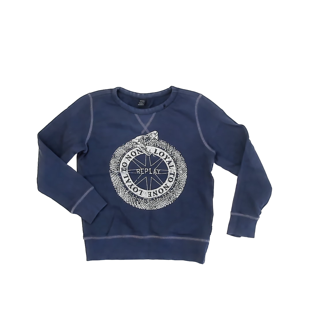 Replay Boys Navy Sweatshirt Size: 8 Years Navy