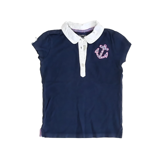 Nautica Girls Navy Polo Shirt Size: 6-7 Years Navy