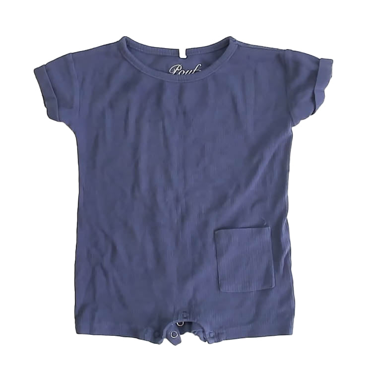 Pouf Boys Navy Romper Size: 9-12 Months Navy