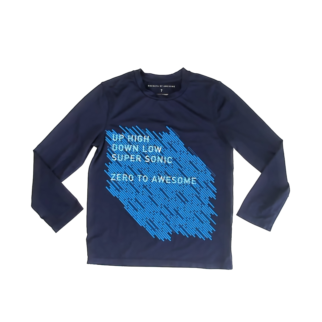 Rockets Of Awesome Boys Navy Athletic Top Size: 7 Years Navy
