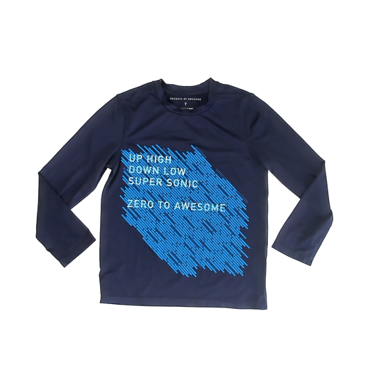Rockets Of Awesome Boys Navy Athletic Top Size: 7 Years Navy