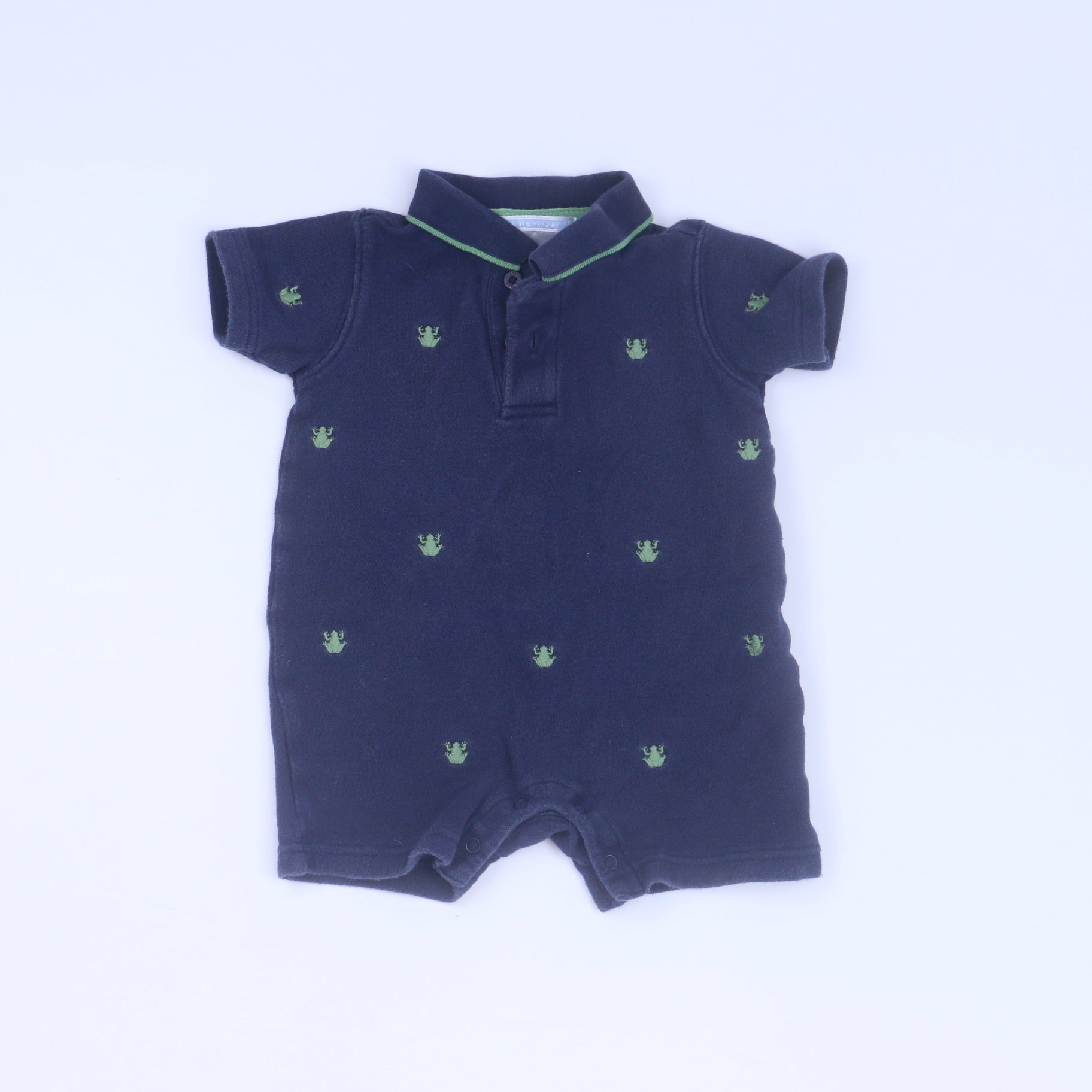 Janie & Jack Boys Navy Romper Size: 3-6 Months Navy