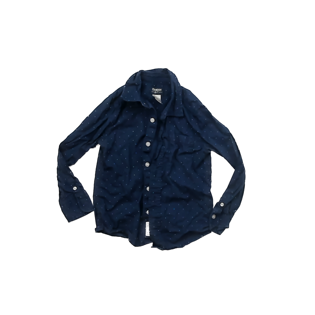 Osh Kosh Boys Navy Button Down Long Sleeve Size: 4-5T Navy