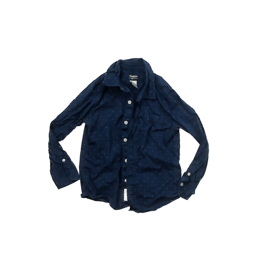 Osh Kosh Boys Navy Button Down Long Sleeve Size: 4-5T Navy
