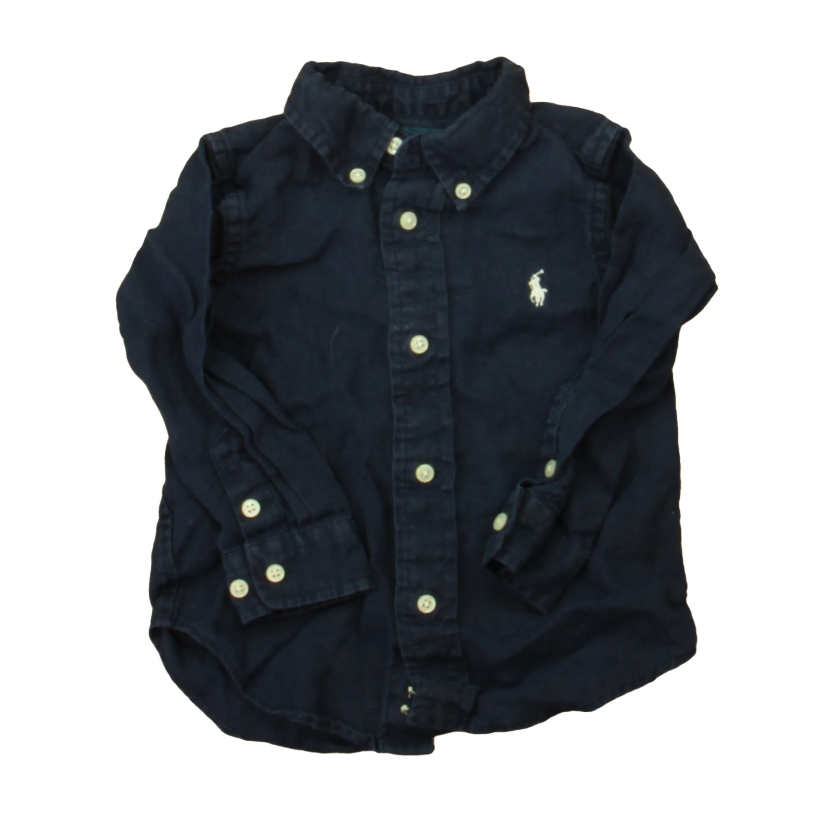 Ralph Lauren Boys Navy Button Down Short Sleeve Size: 18 Months Navy