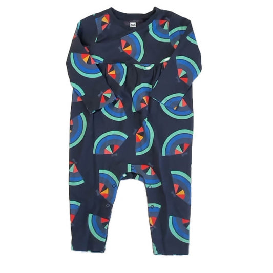 Tea Collection Girls Navy Romper Size: 6-9 Months Navy