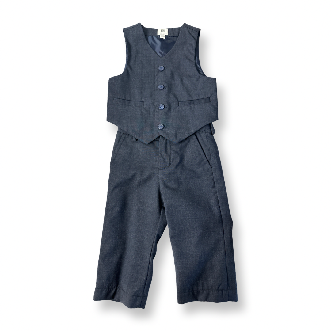 Janie and Jack Boys Navy Special Occasion Outfit Size: Vest and Dress Pant Navy