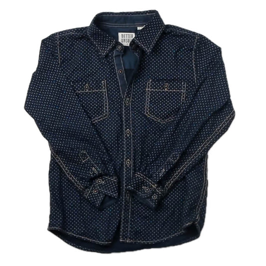Better Unsaid Boys Navy Button Down Long Sleeve Size: 5T Navy