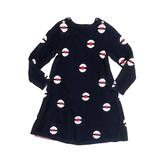 Jacadi Girls Navy Sweater Dress Size: 6 Years Navy