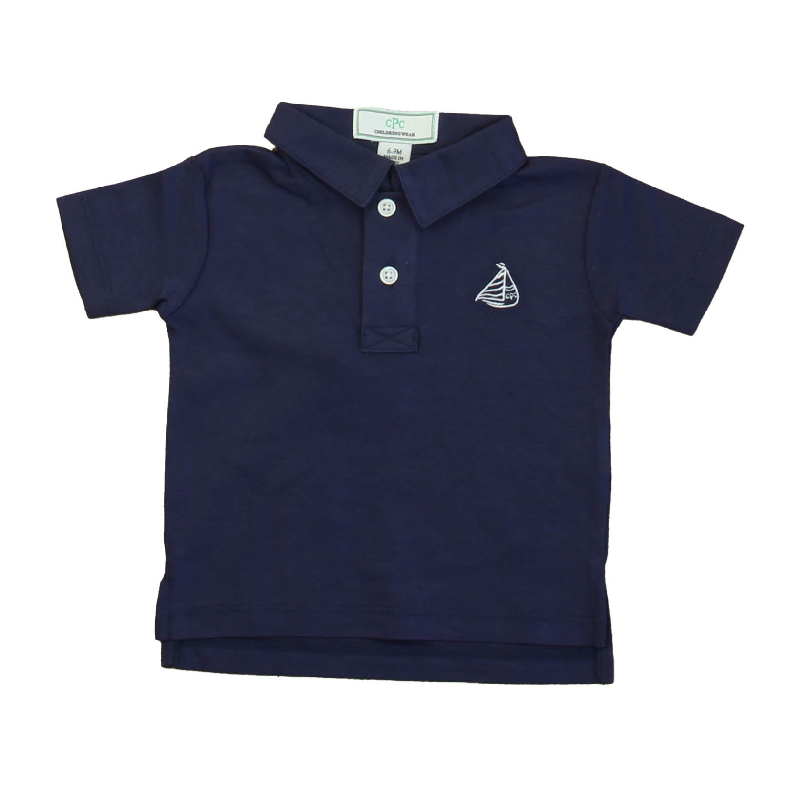 Classic Prep Boys Navy Polo Shirt Size: 0-6 Months Navy