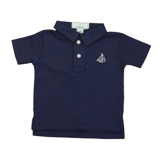 Classic Prep Boys Navy Polo Shirt Size: 0-6 Months Navy