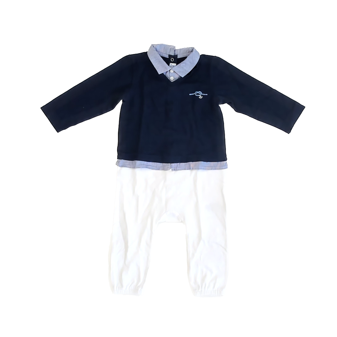 Mayoral Boys Navy Long Sleeve Outfit Size: 12 Months Navy