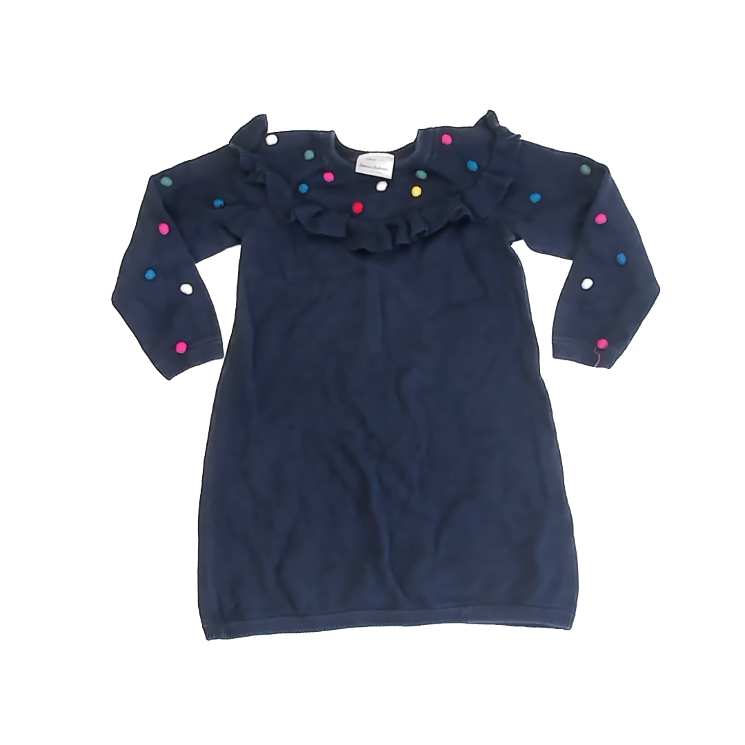 Hanna Andersson Girls Navy Sweater Dress Size: 5T Navy
