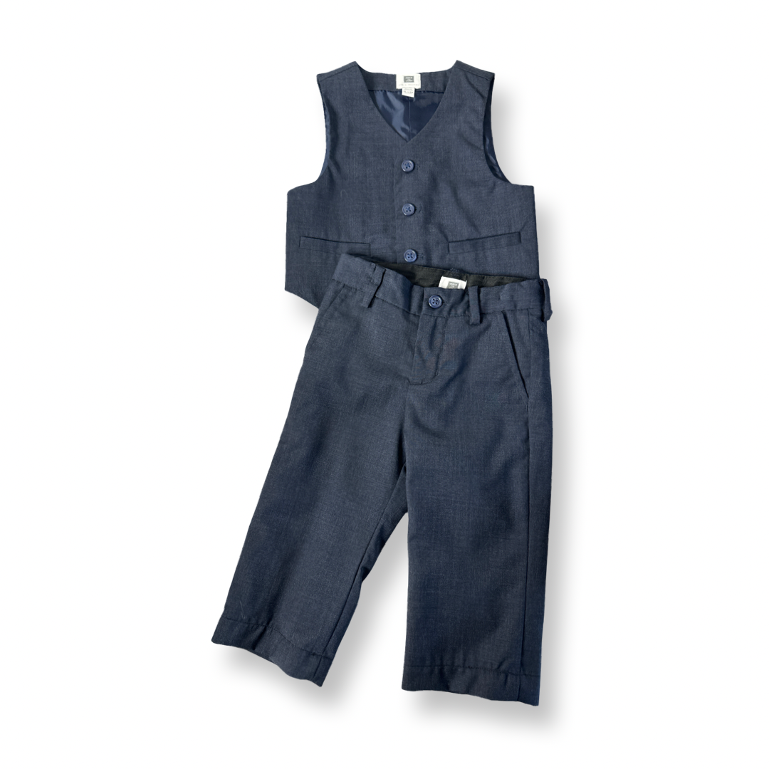 Janie and Jack Boys Navy Special Occasion Outfit Size: Vest and Dress Pant Navy