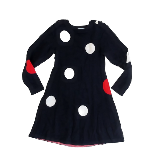 Jacadi Girls Navy Sweater Dress Size: 6 Years Navy