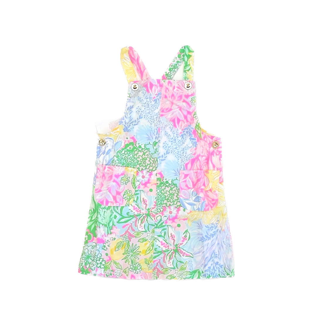 Lilly Pulitzer Girls Neon Floral Dress Size: 7 Years Neon Floral