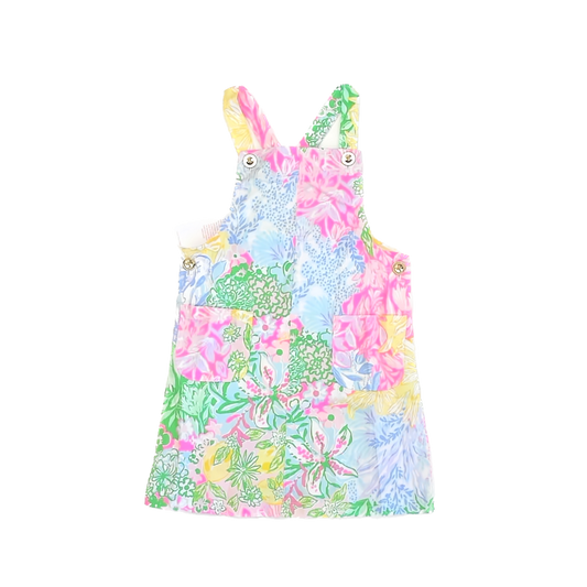 Lilly Pulitzer Girls Neon Floral Dress Size: 7 Years Neon Floral