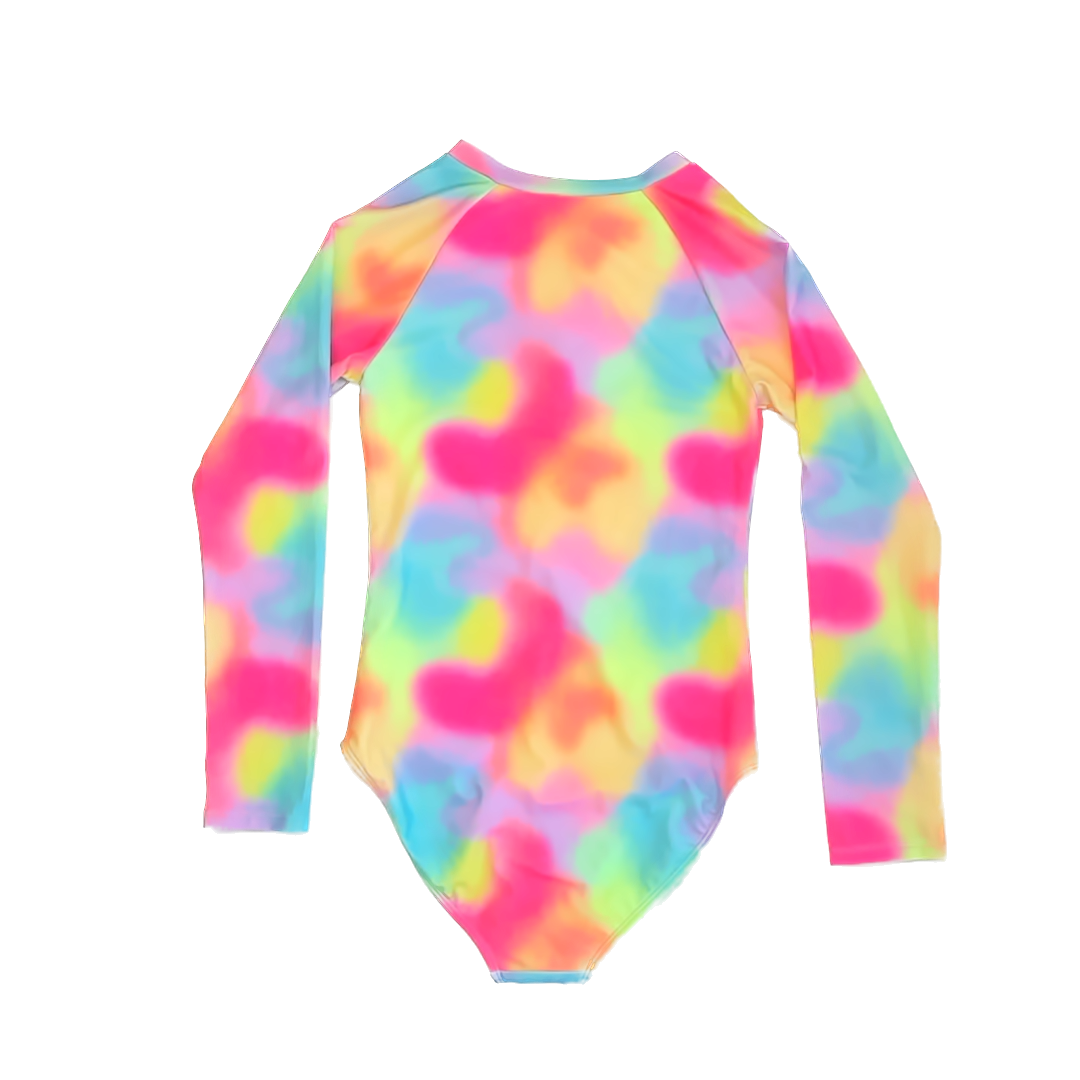 Cat & Jack Girls Neon Rainbow 1-piece Swimsuit Size: XL (14) Neon Rainbow