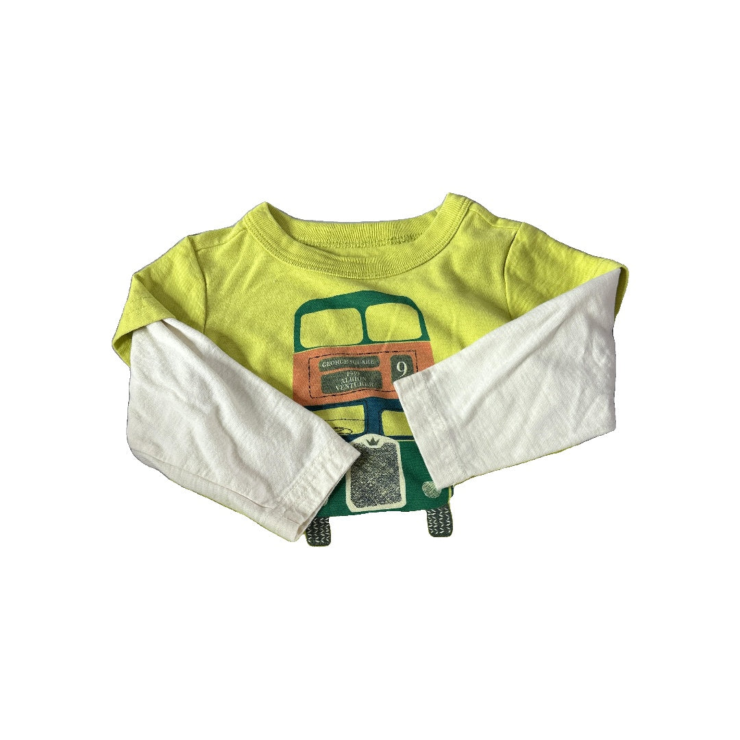 Boys Neon Yellow | Blue | Car Button Down Short Sleeve Size: 9-Jun Neon Yellow | Blue | Car