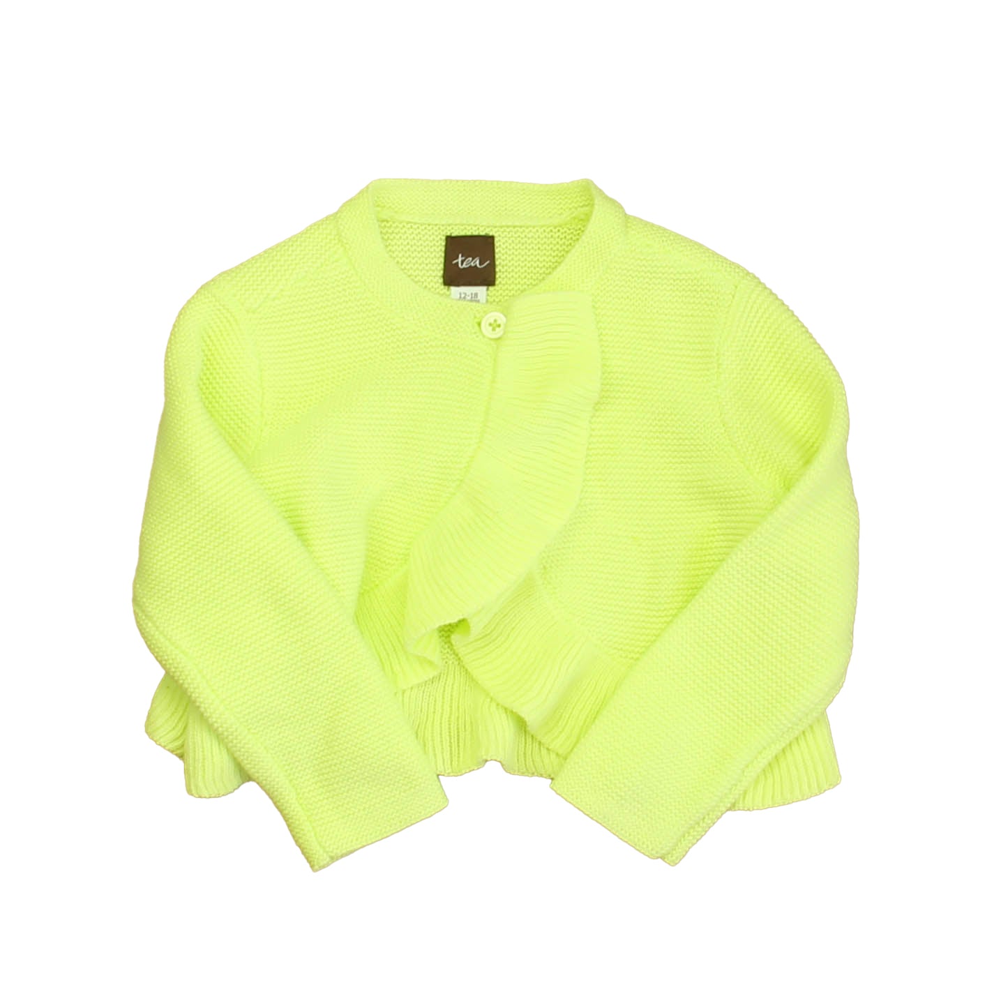 Tea Girls Neon Yellow Cardigan Size: 12-18 Months