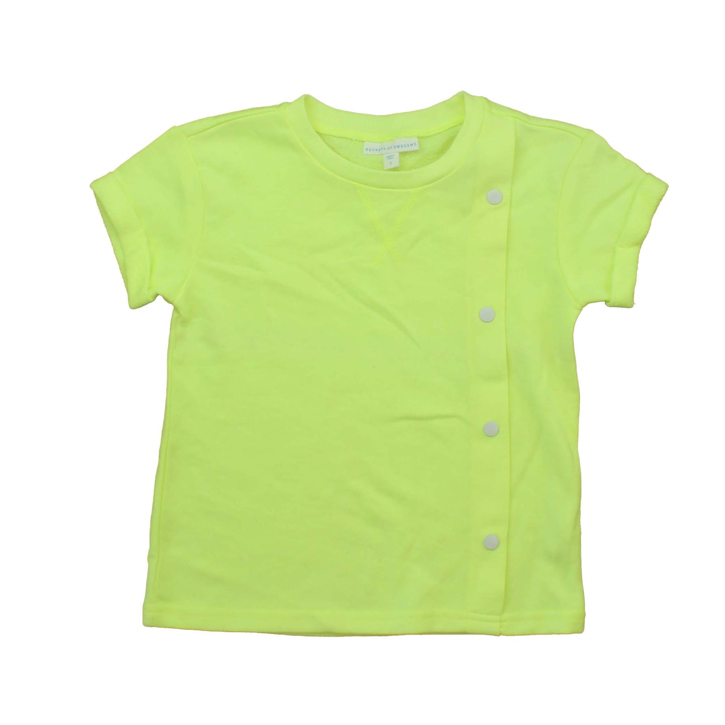 Rockets Of Awesome Girls Neon Yellow T-Shirt Size: 7 Years