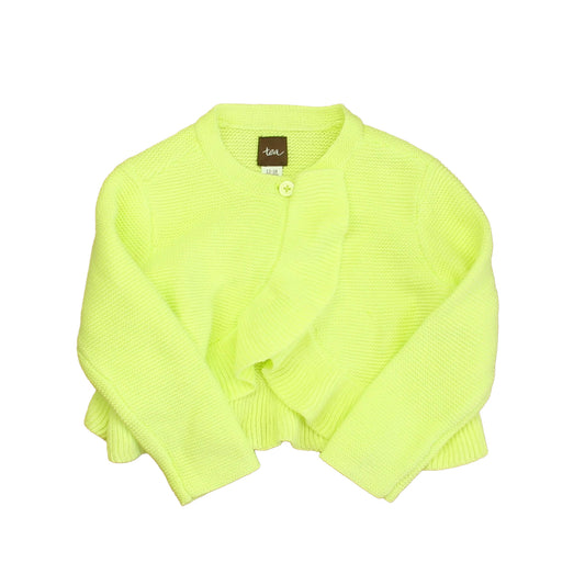 Tea Girls Neon Yellow Cardigan Size: 12-18 Months