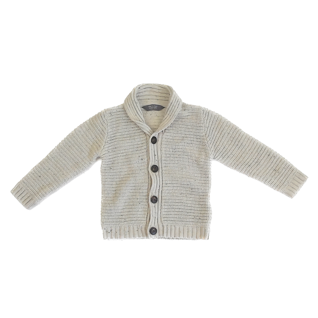 Primark Boys Oatmeal Cardigan Size: 24-36 Months Oatmeal