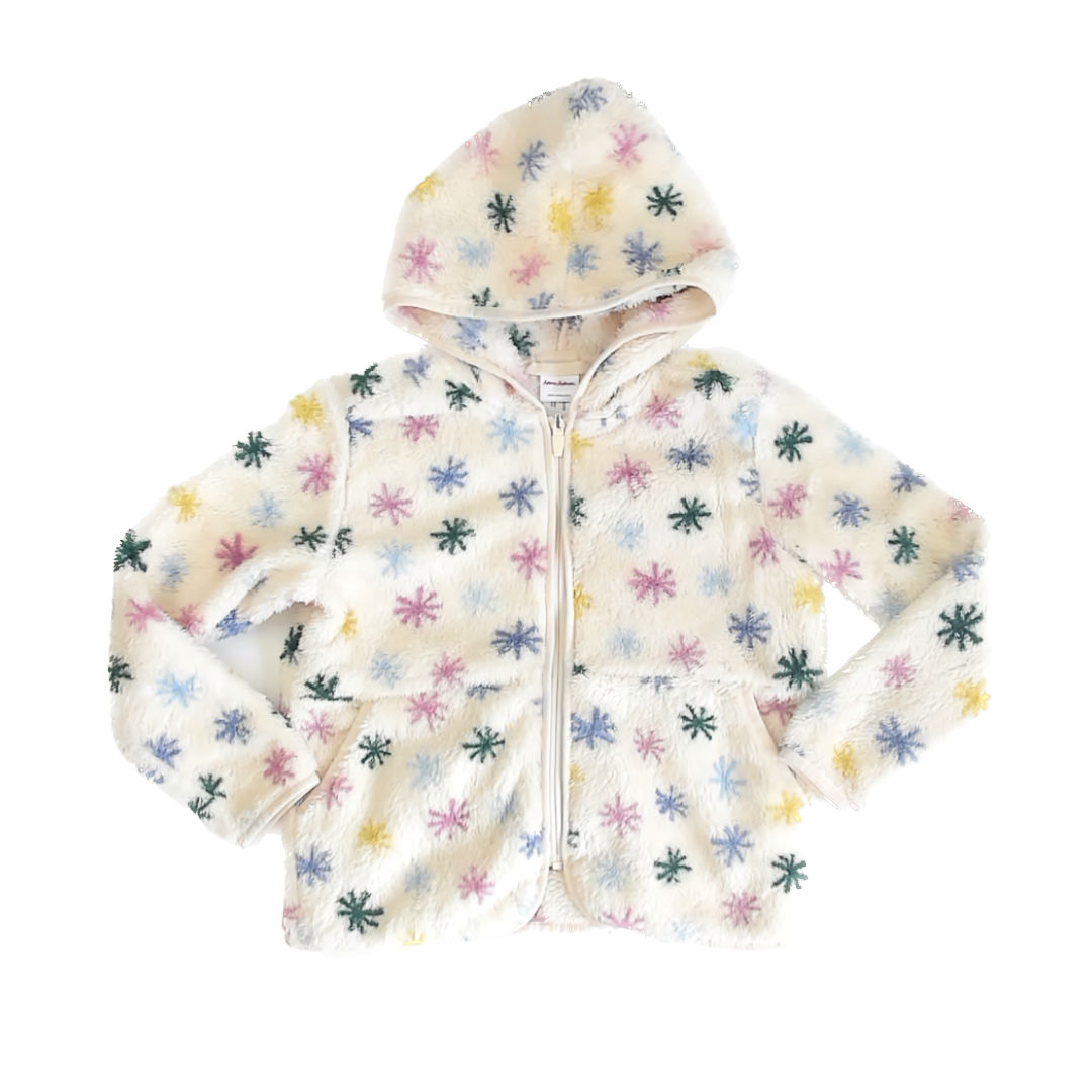 Hanna Andersson Girls Off white Dots Fleece Size: 6-7 Years Off white Dots