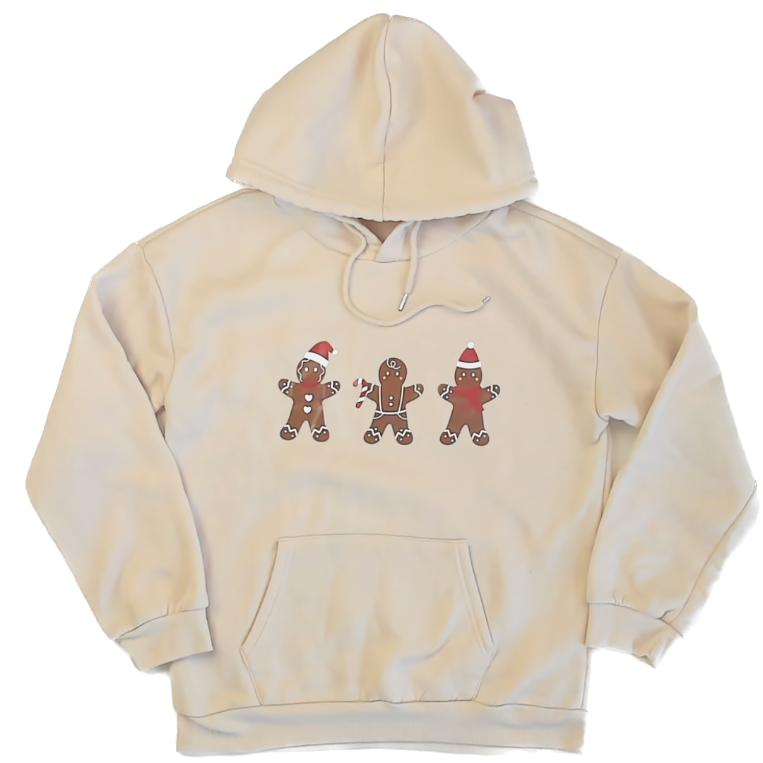 Shein Unisex Off-White Gingerbread Hoodie Size: 10-12 Years Off-White Gingerbread