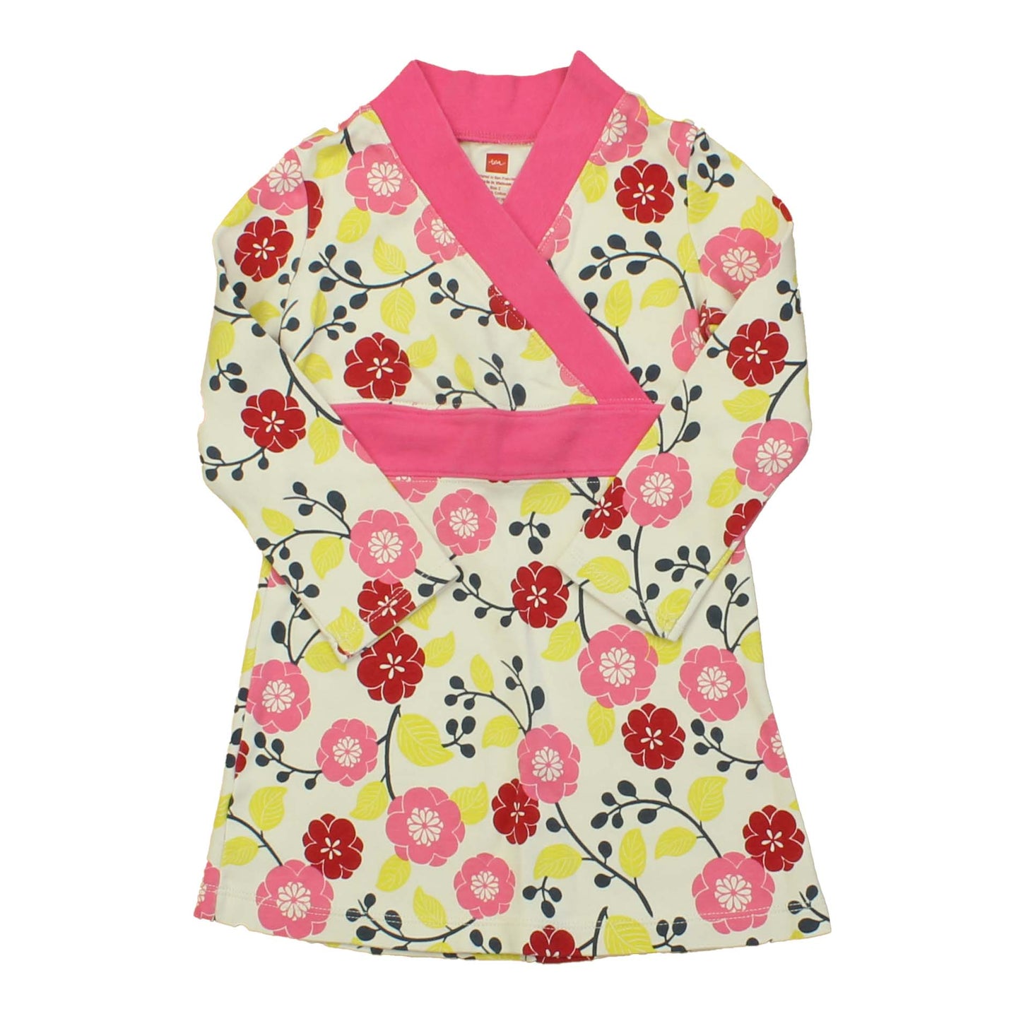 Tea Girls Off White | Pink | Yellow | Red Dress Size: 2T