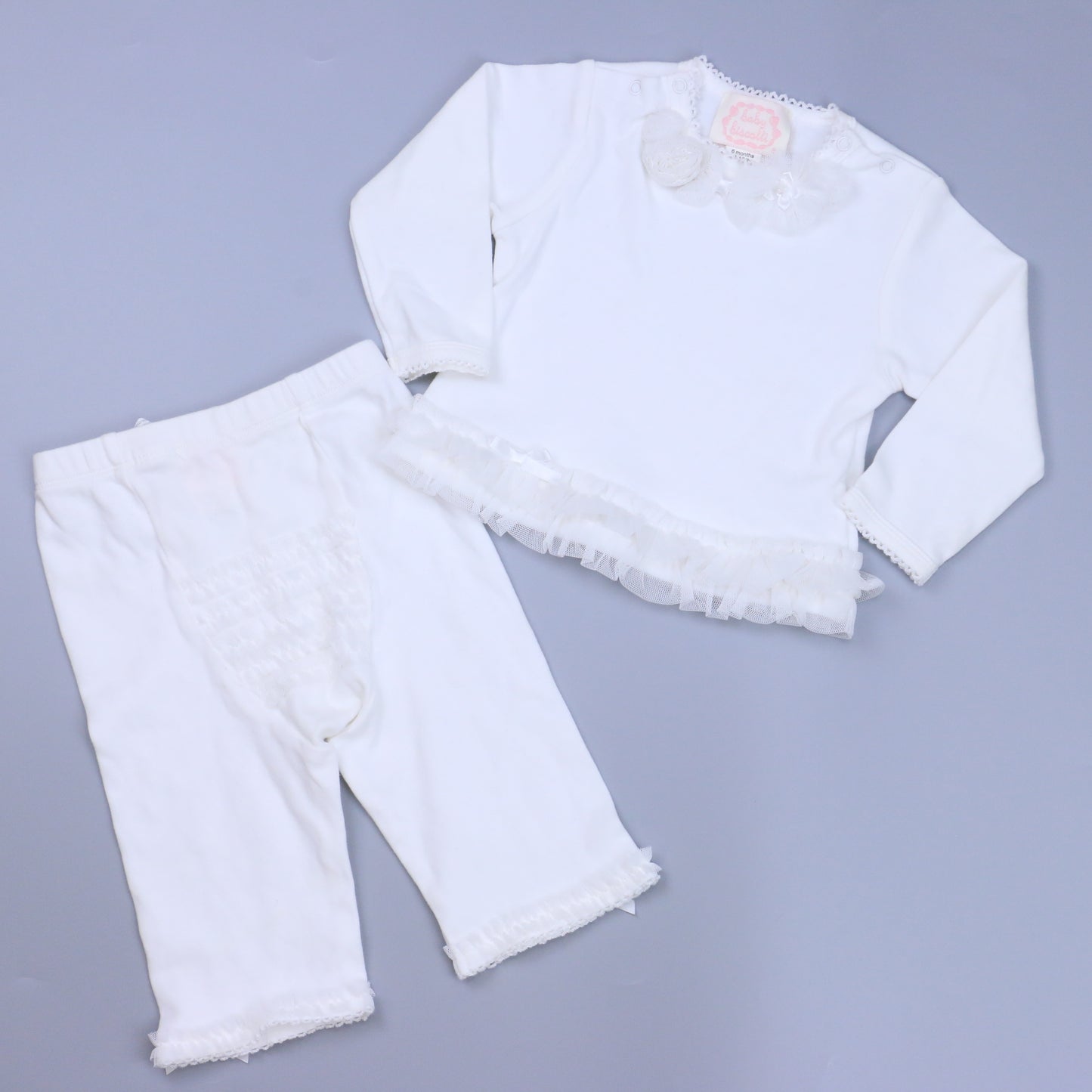 Baby Biscotti Girls Off-White Apparel Sets Size: 6 Months Off-White