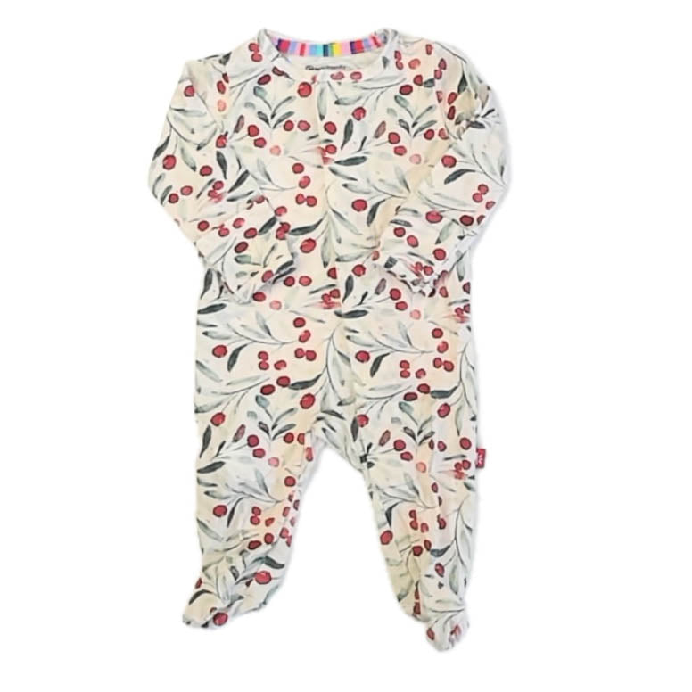 Magnetic me Girls Olive Branches 1-piece footed Pajamas Size: Newborn Olive Branches