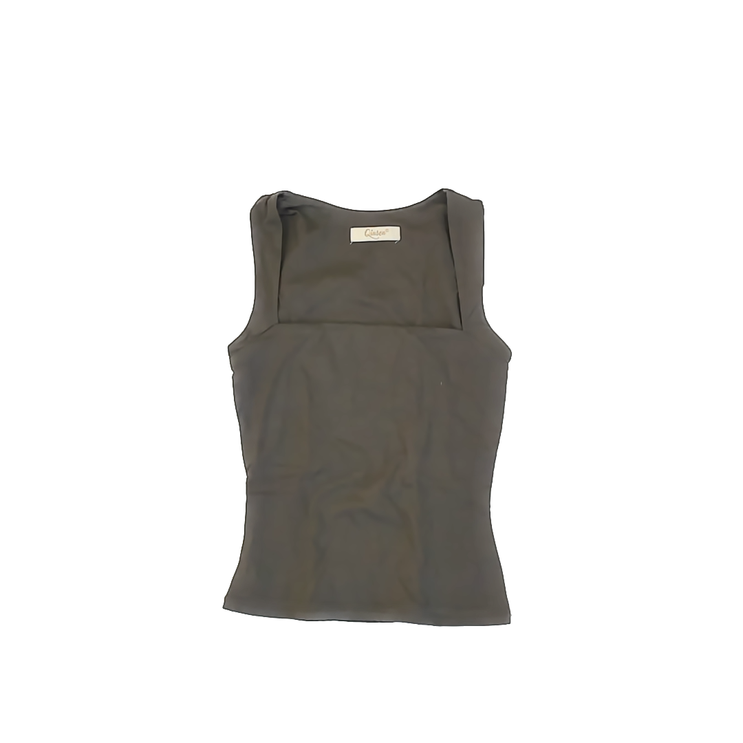 Qinsen Girls Olive Green Tank Top Size: S Olive Green