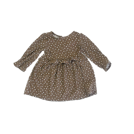Old Navy Girls Olive Polka Dots Dress Size: 18-24 Months Olive Polka Dots