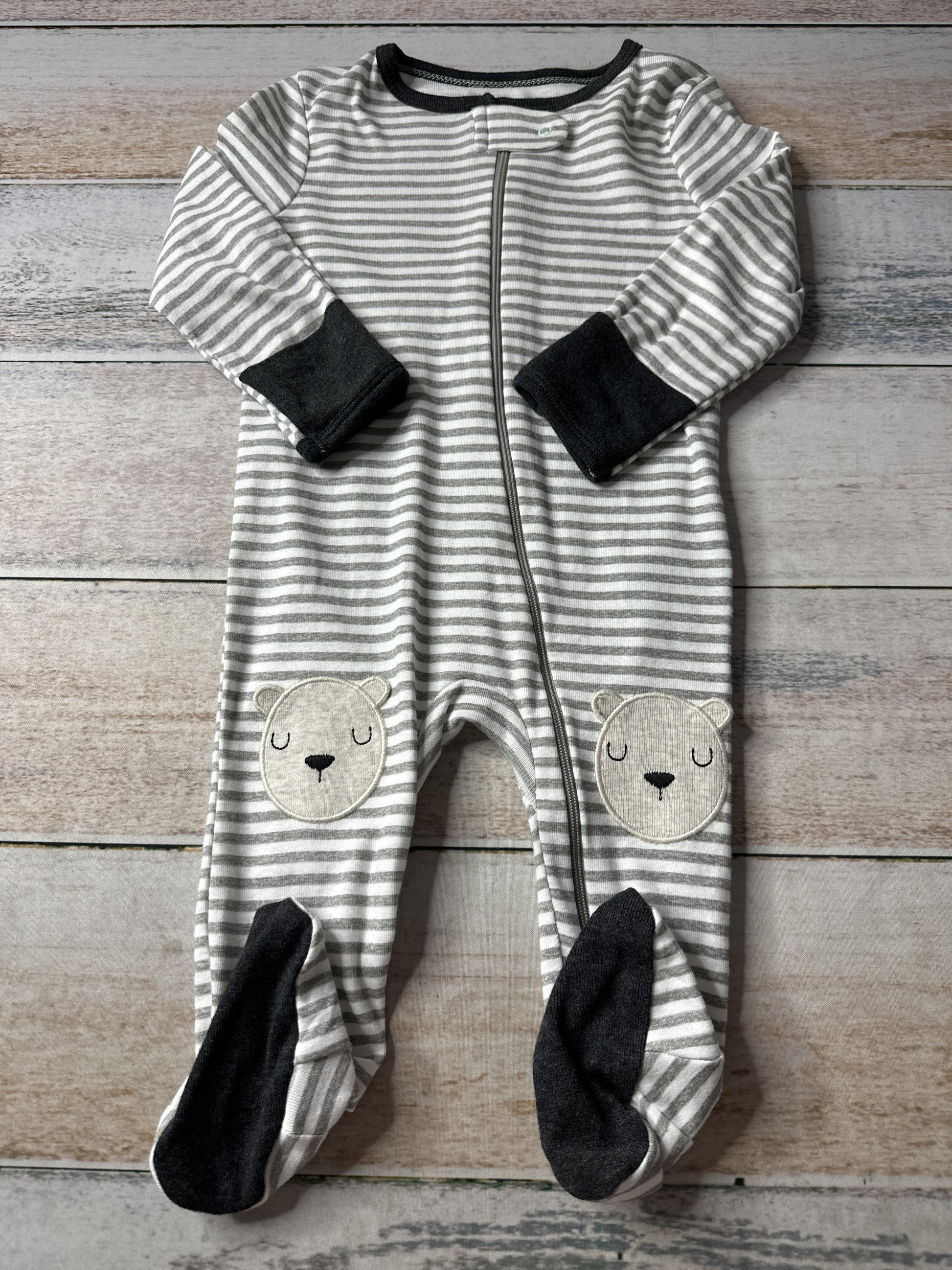 Cloud Island Unisex Olive | Stripe Pajamas Size: 6-9 months Olive | Stripe