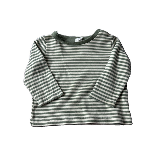 Colored Organics Unisex Olive | Striped Long Sleeve Shirt Size: 6-12 months Olive | Striped