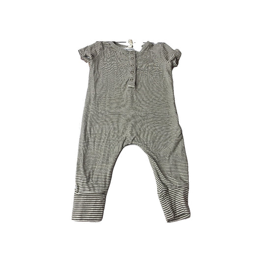 BabySprouts co Unisex Olive | White | Stripe Romper Size: 0-3 months Olive | White | Stripe