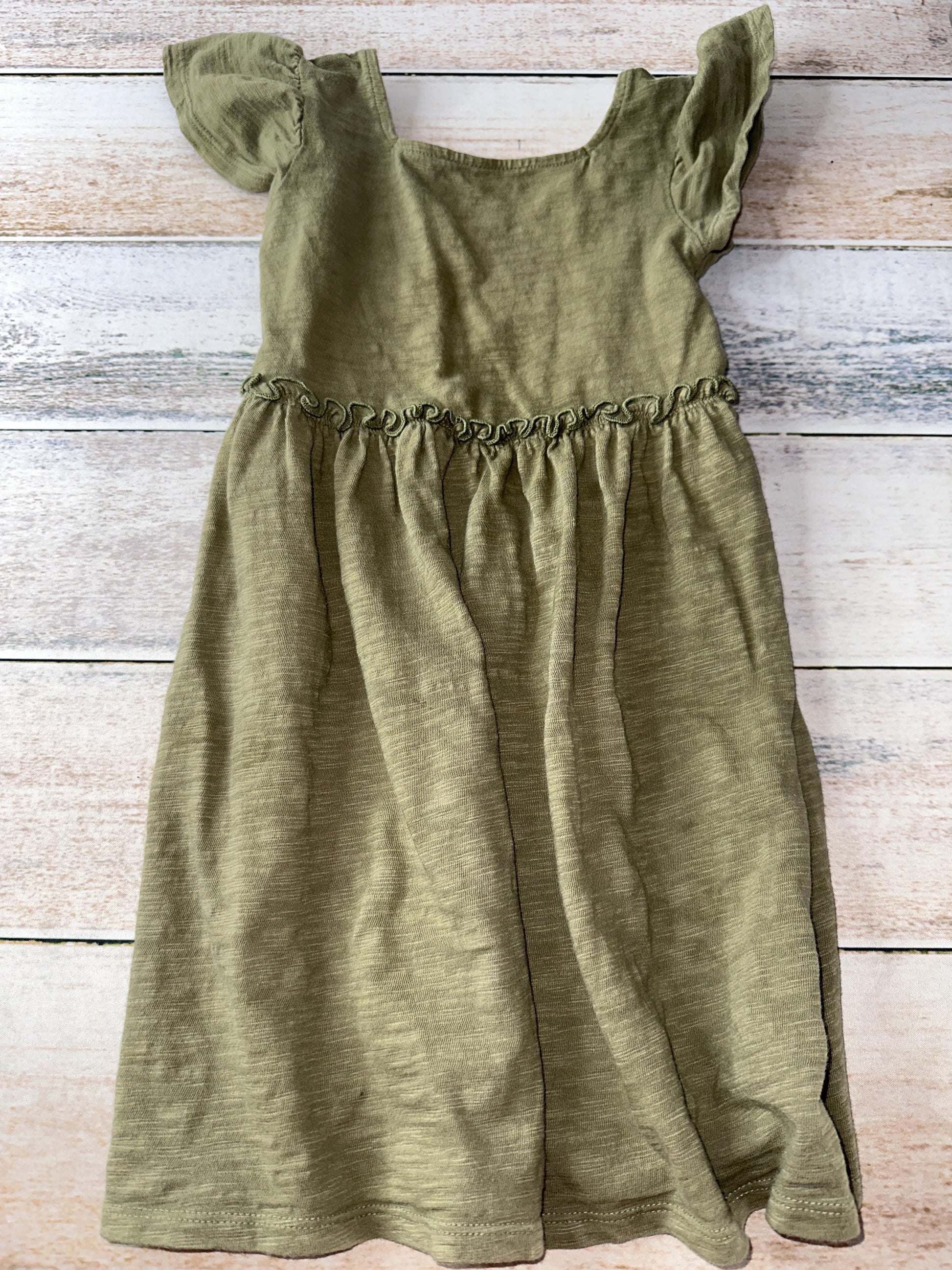 Cat & Jack Girls Olive Dress Size: 5 Olive