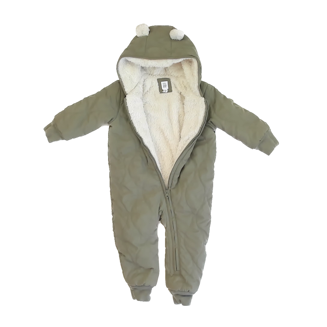 Gap Unisex Olive Snowsuit Size: 12-18 Months Olive